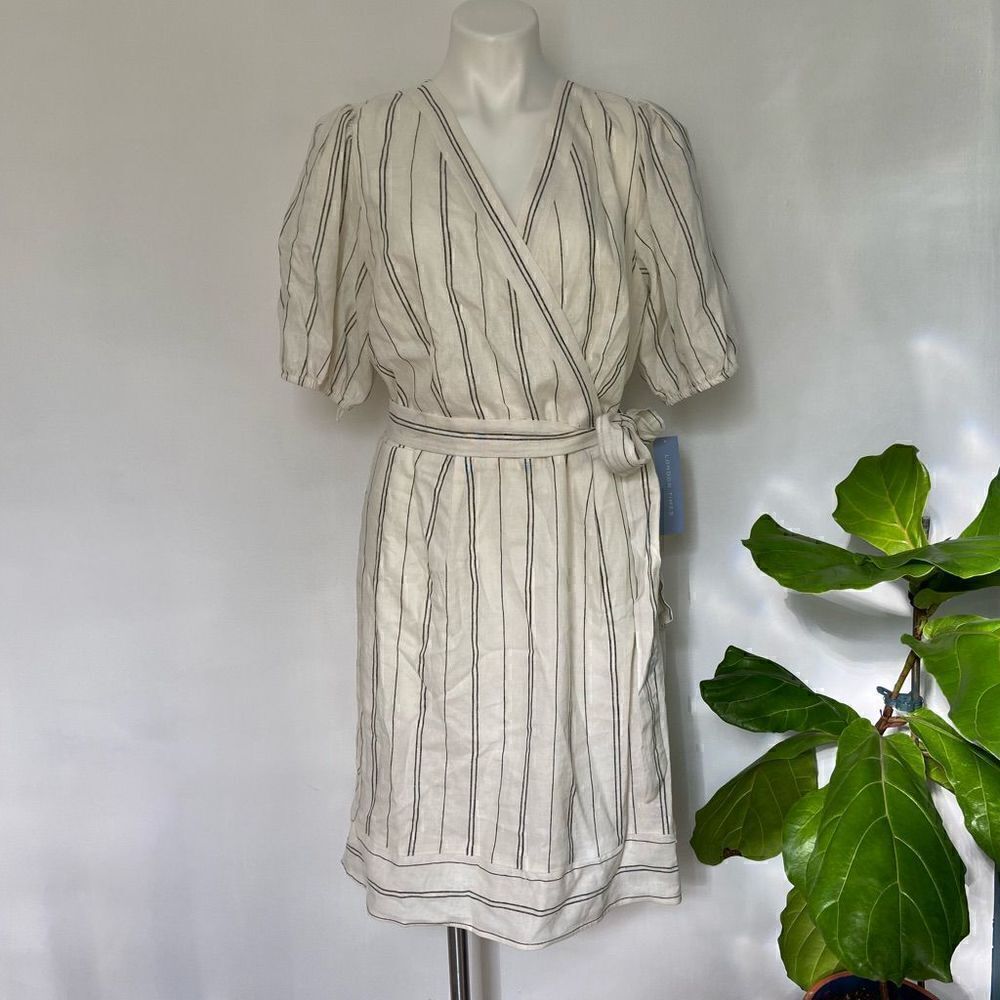 London
Times NWT Faux Wrap Front Linen Dress